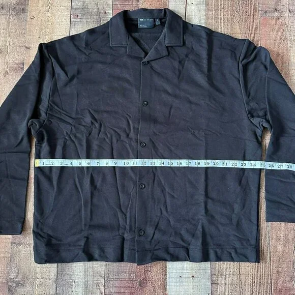ASOS dark future oversized heavyweight jersey button down shirt logo m - Picture 6 of 7
